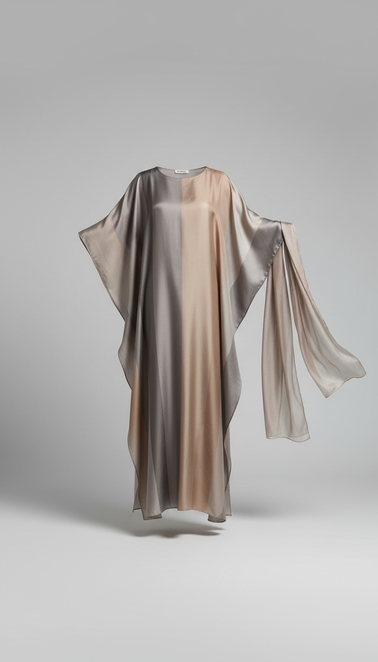 Silk Kaftan with Flowing Drape
