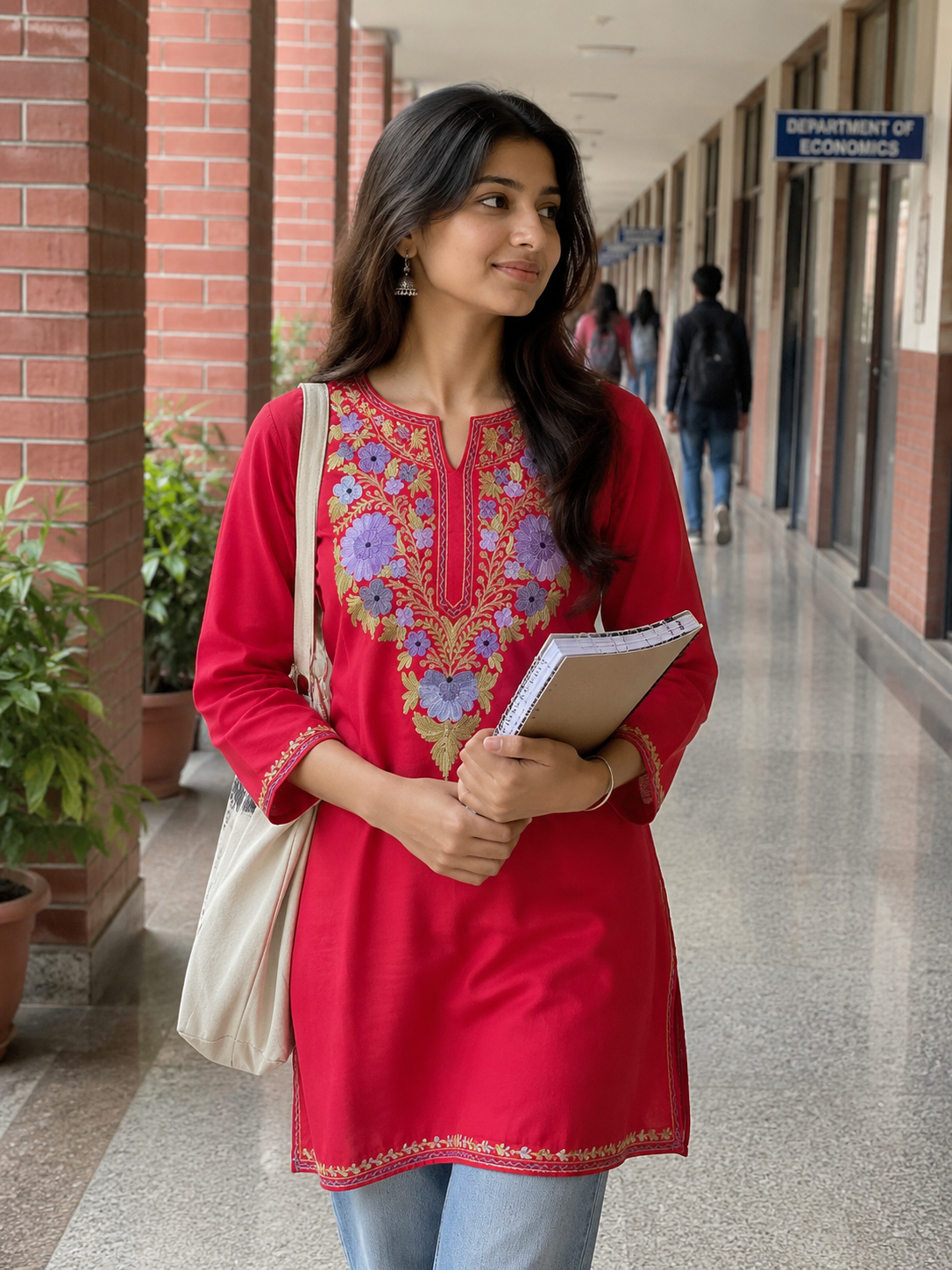 Red cotton kurti