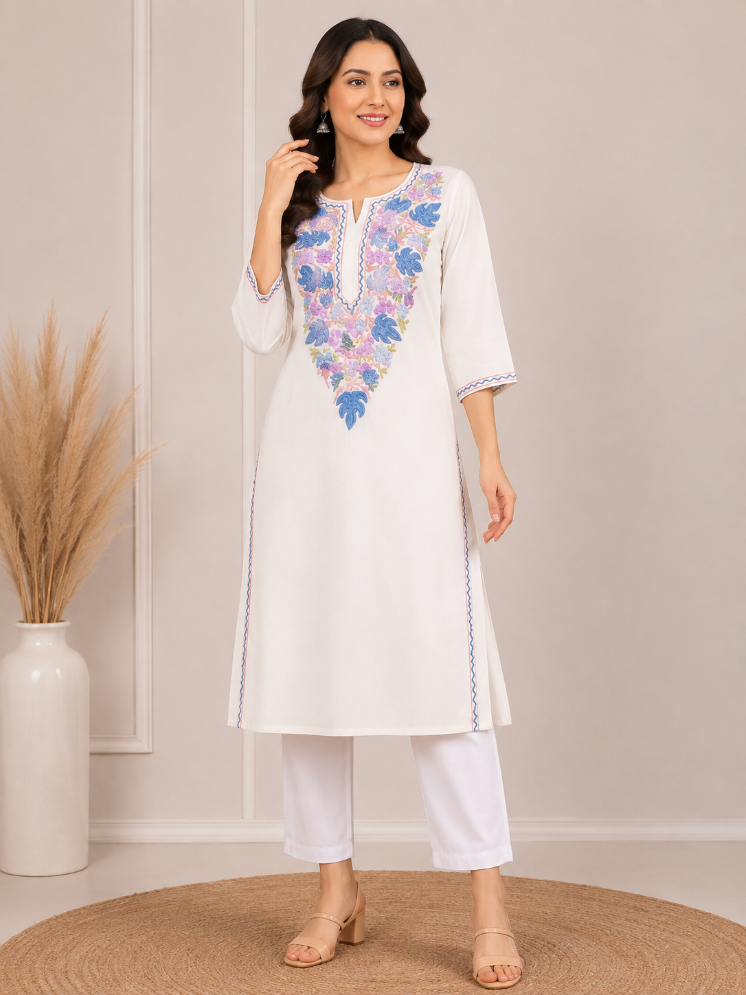 White cotton kurti