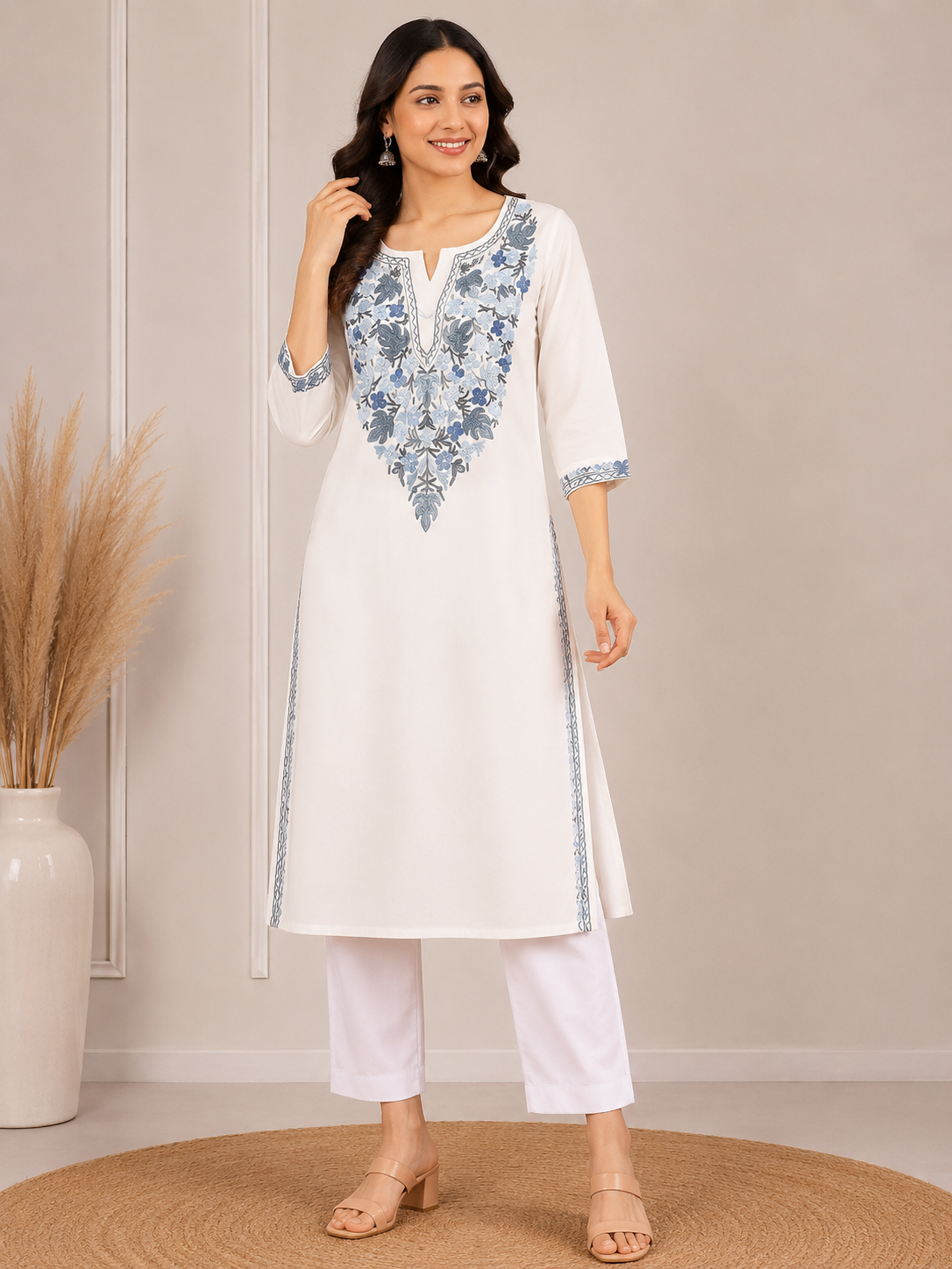 White cotton kurti
