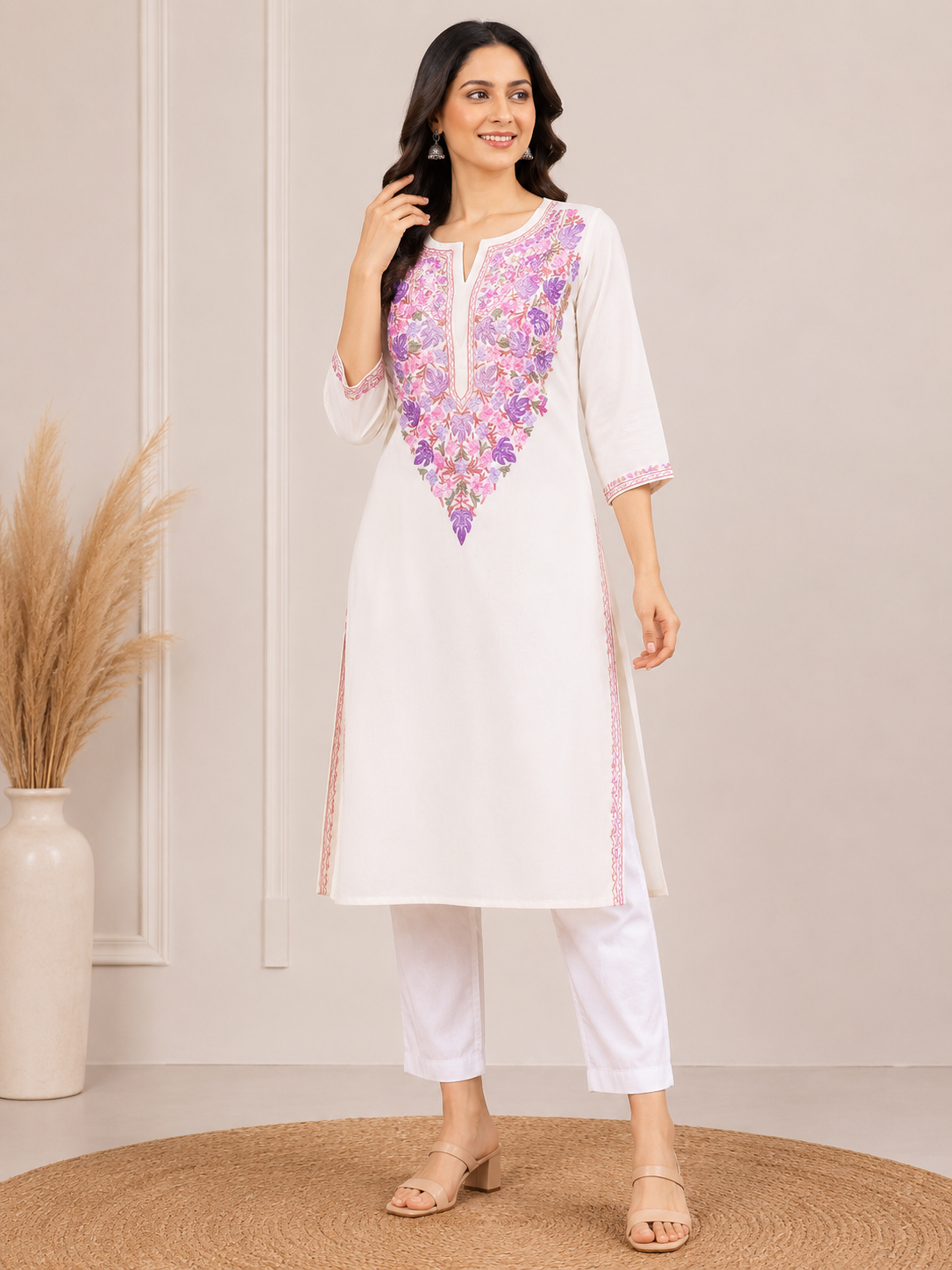 White cotton kurti