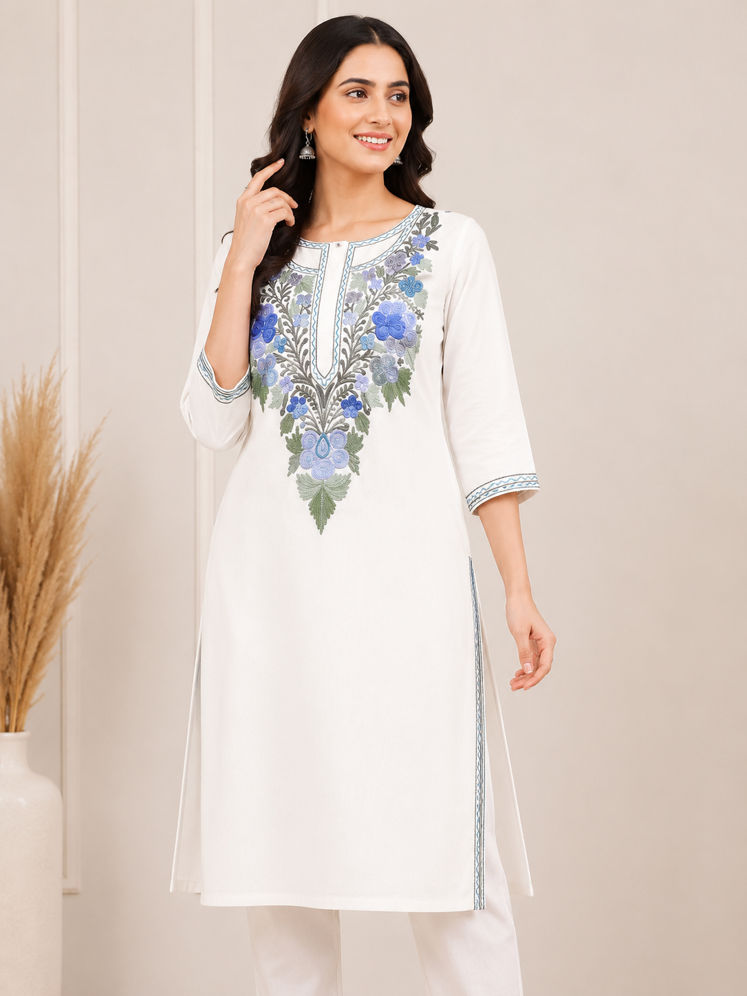 White cotton kurti