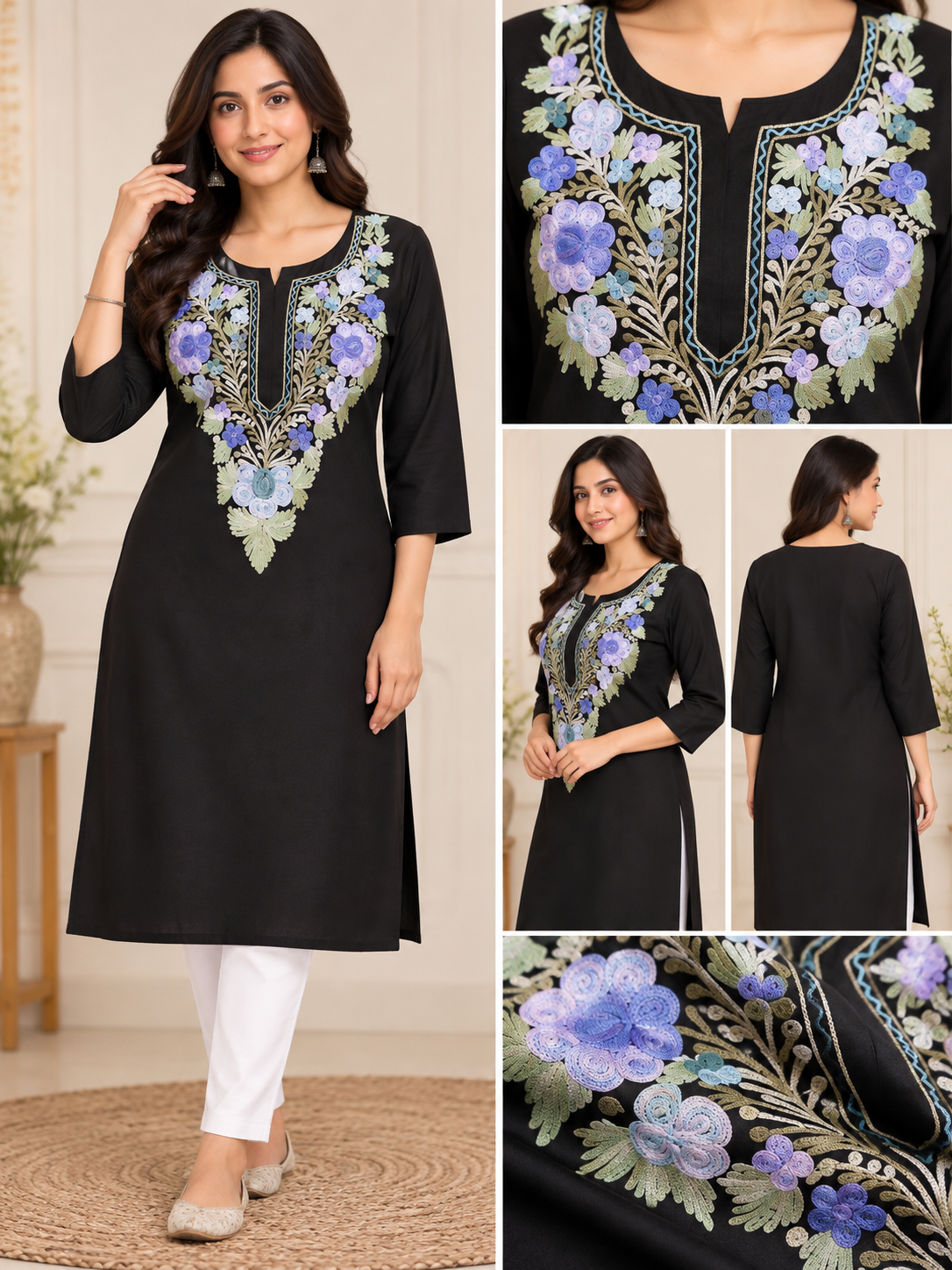Black cotton kurti