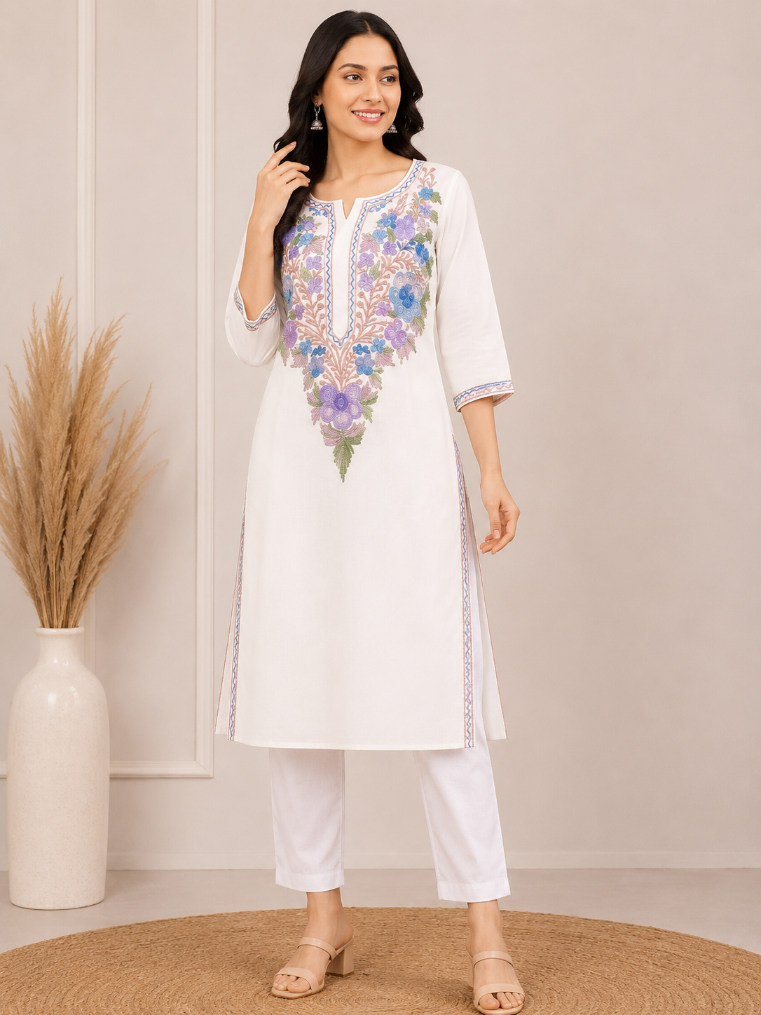 White cotton kurti