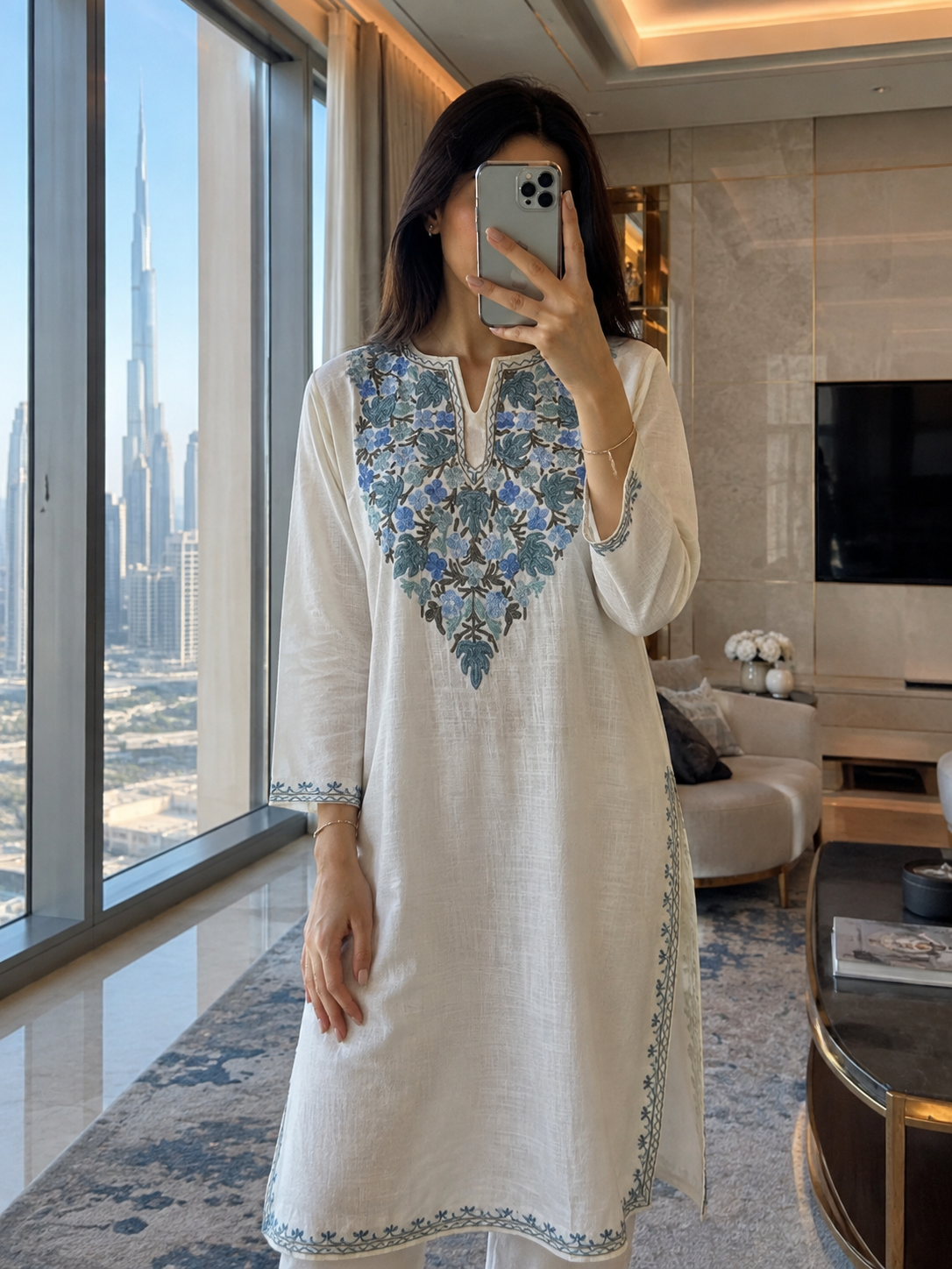 White cotton kurti
