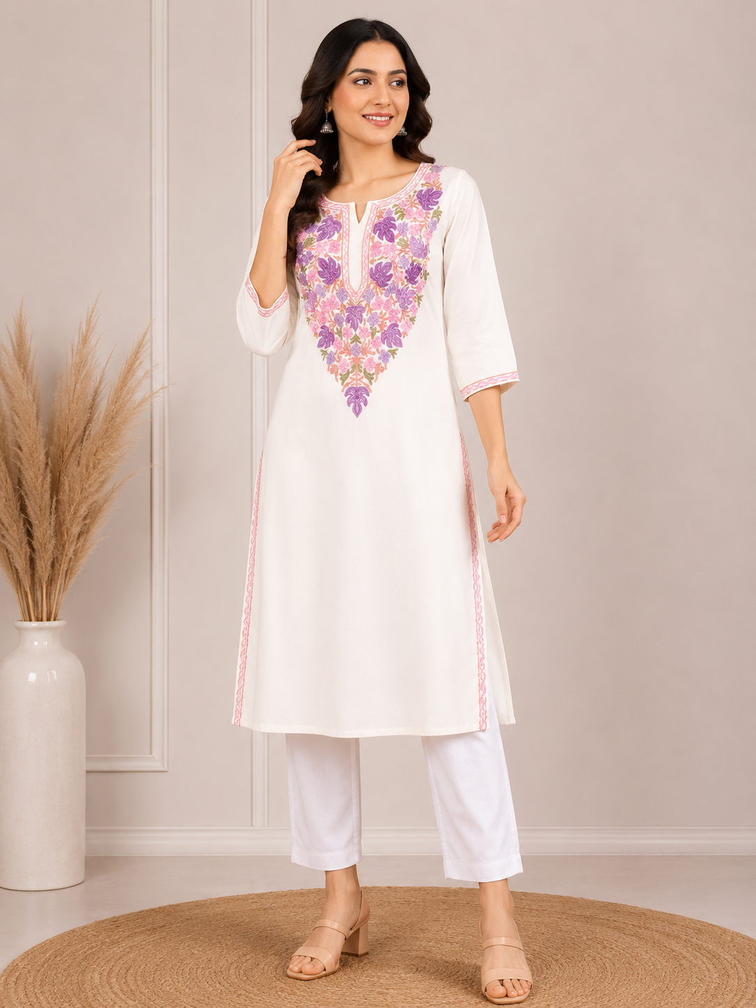 White cotton kurti