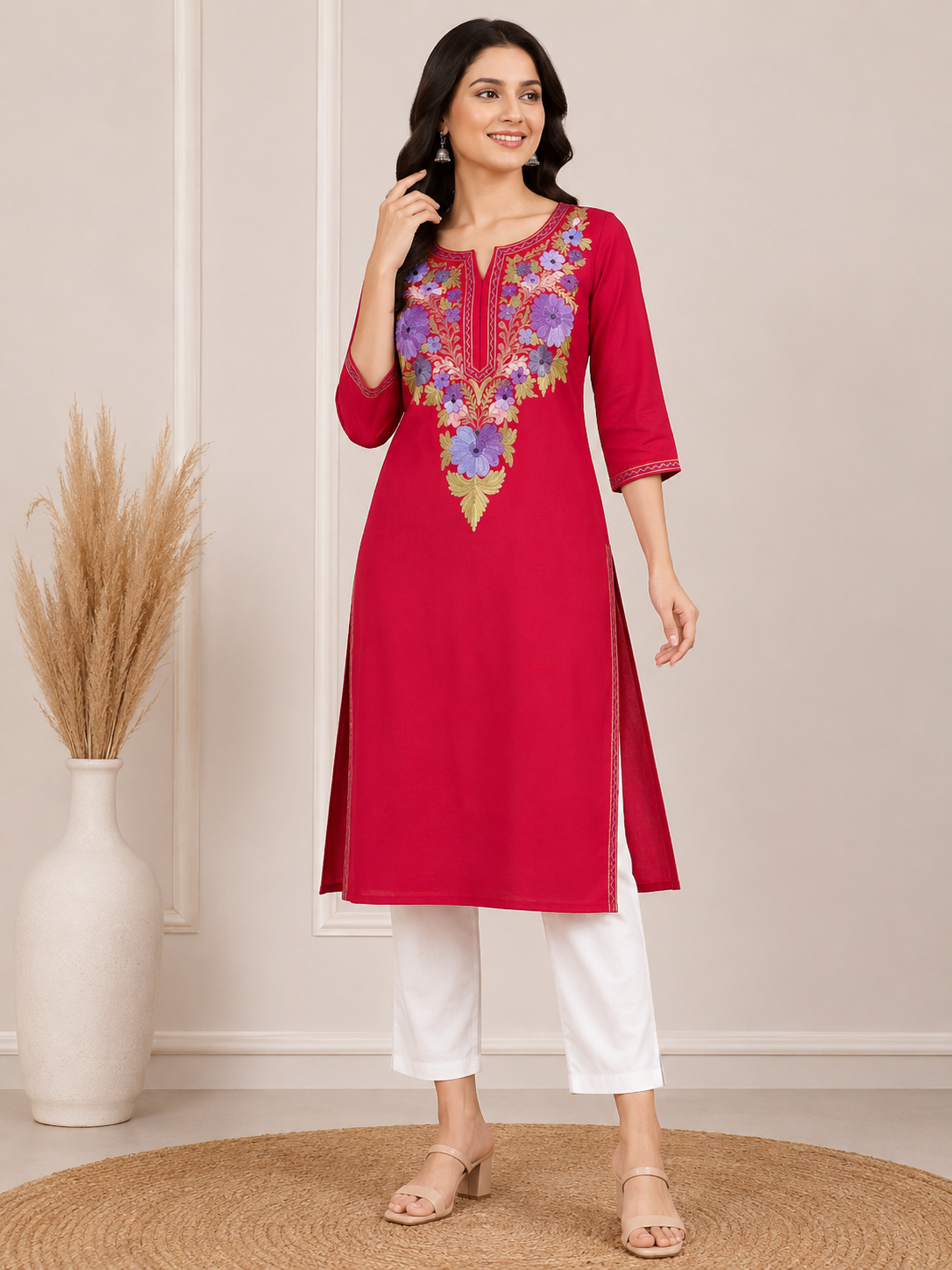 Red cotton kurti