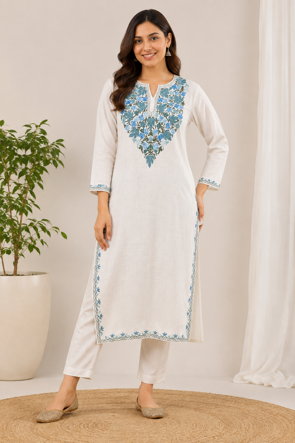 White cotton kurti