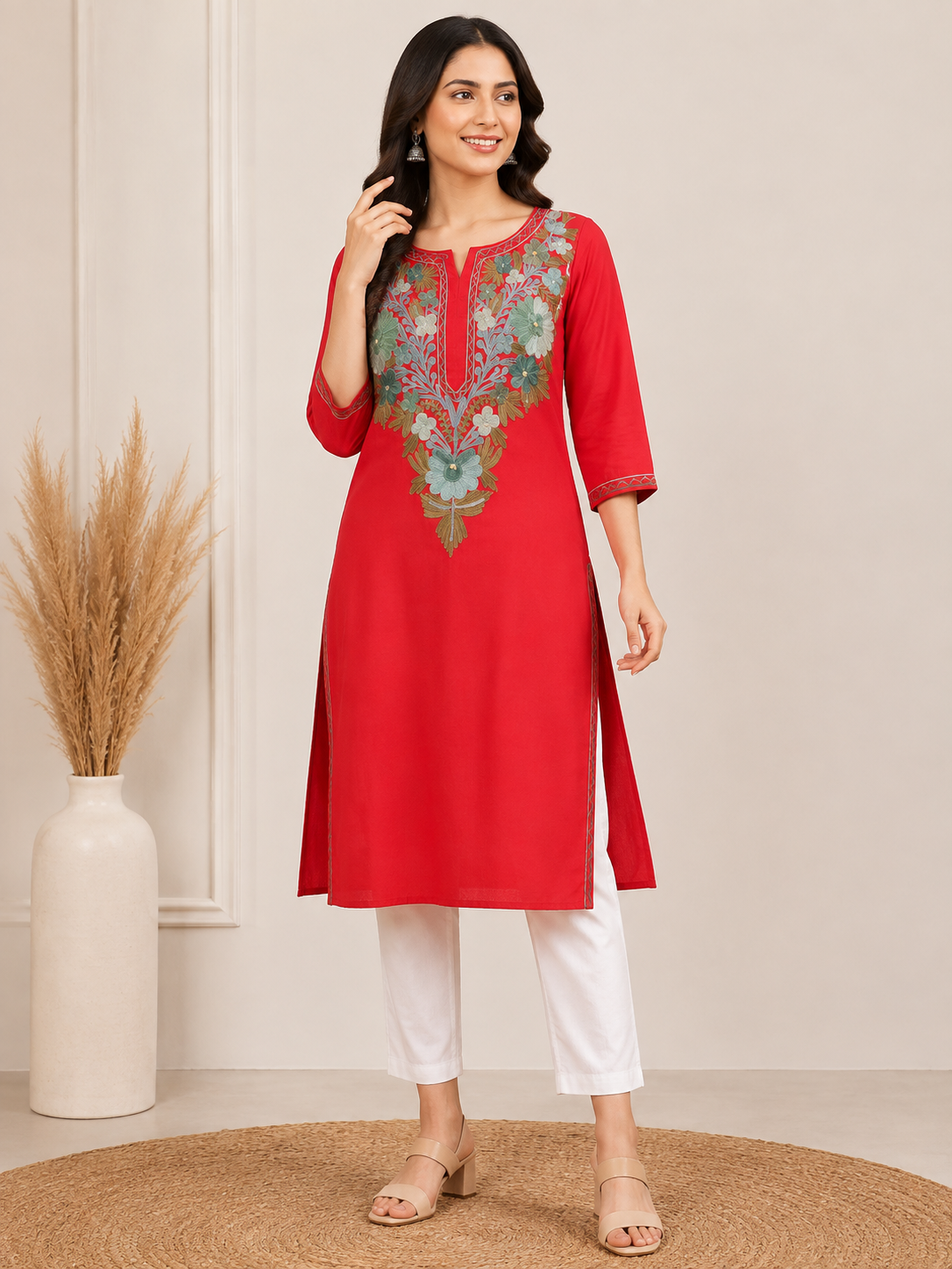 Red cotton kurti