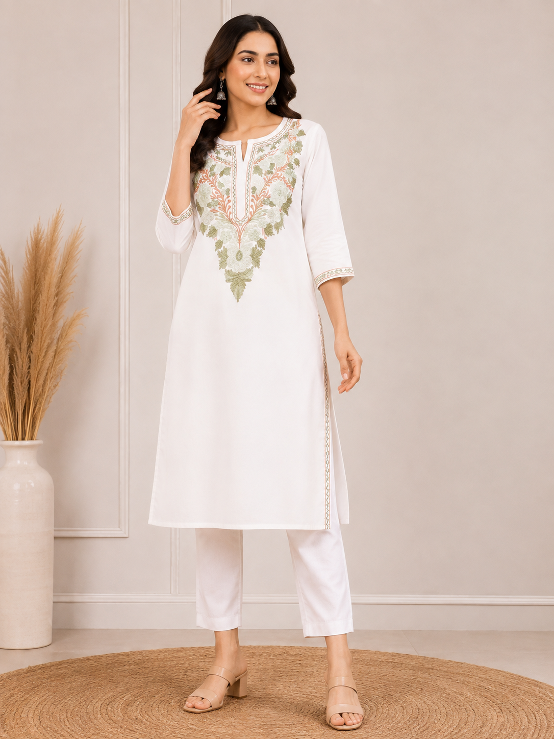 White cotton kurti